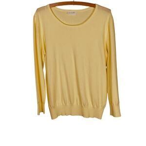 My Ellement Boutique (HOC) Scoop Neck Sweater in Lemon Yellow - Size XL